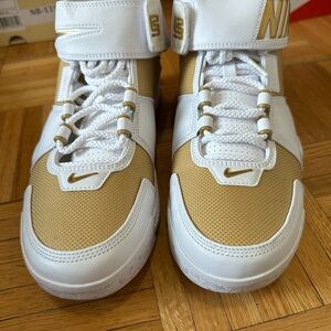 Nike Kids White and Gold Sneakers